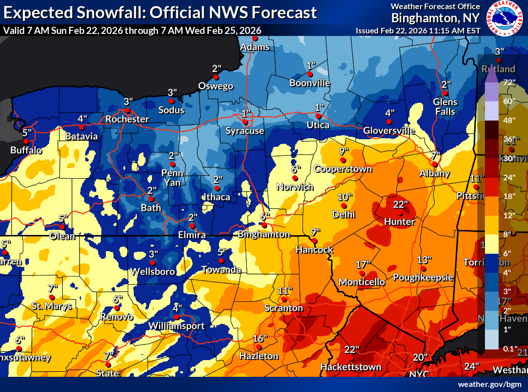 Weather: Powerful Nor’Easter delivers glancing blow to Ithaca